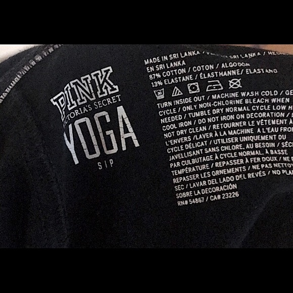 🔥EUC PINK/VS SUPER CUTE YOGA SHORTIES BLACK&GRAY&PINK NATION WRITING IN WHITE!! - Picture 5 of 5